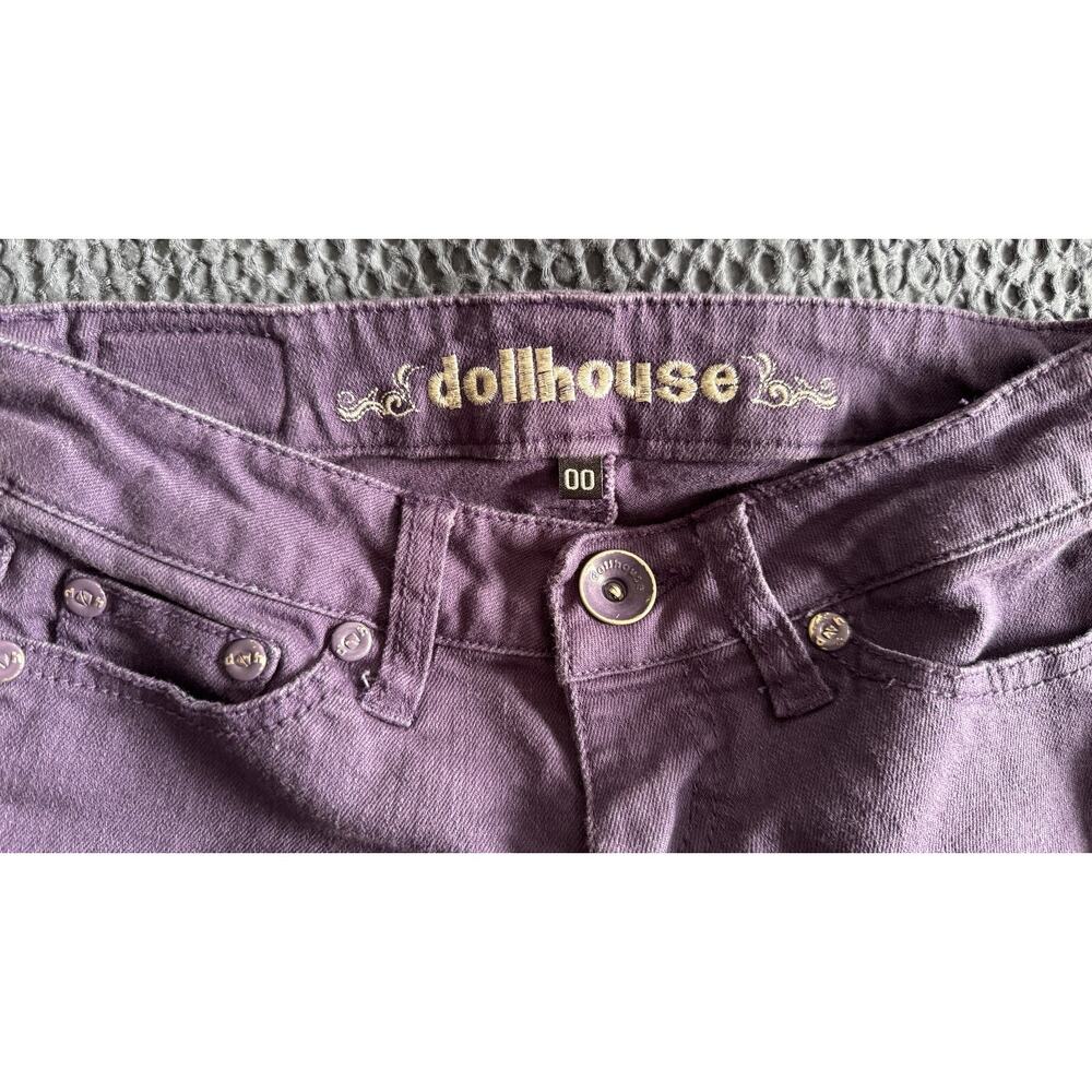 Dollhouse Vintage Y2K Juniors 00 Purple Slim Jeans - Picture 3 of 9